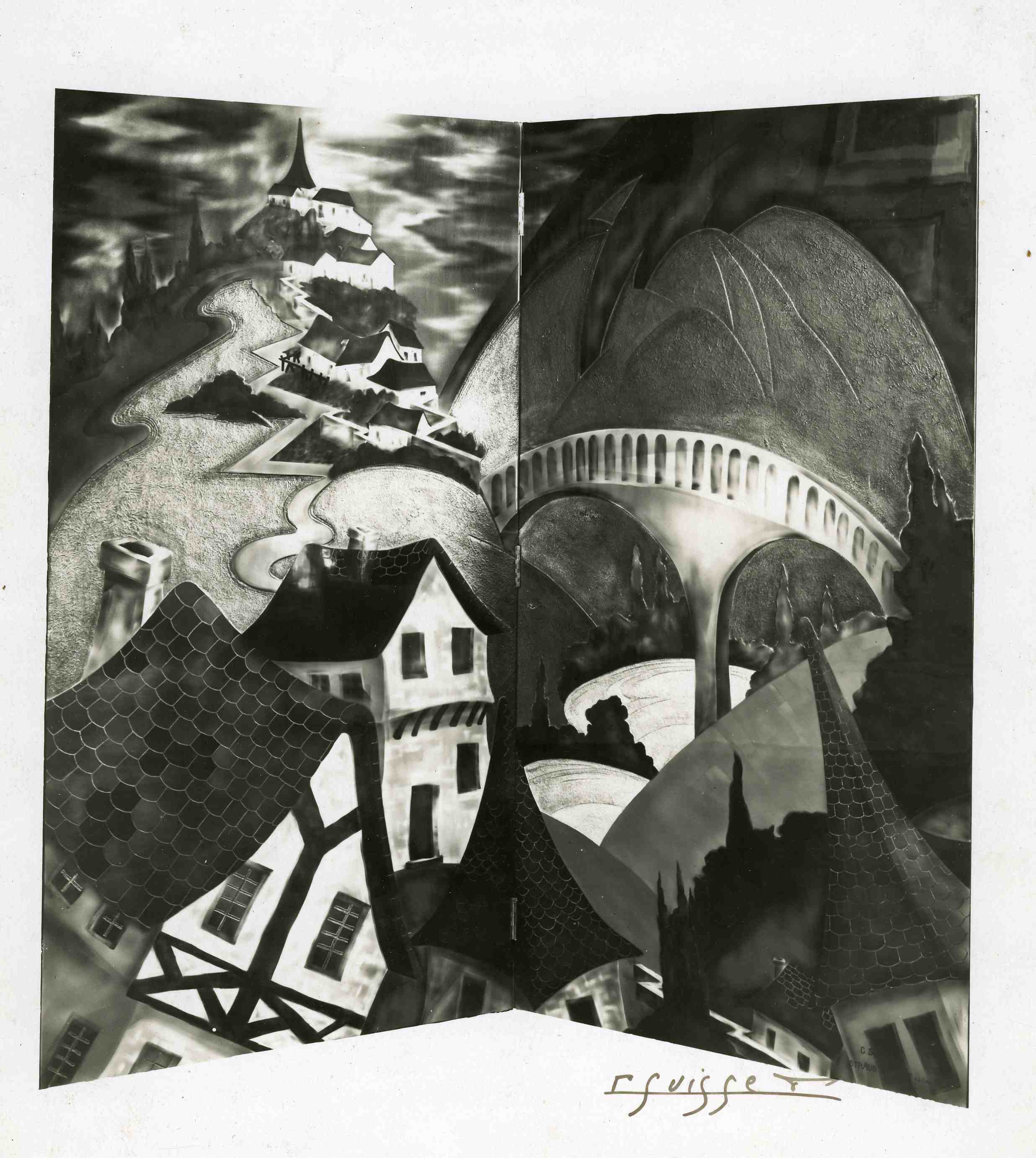 Village et aqueduc. 1928.